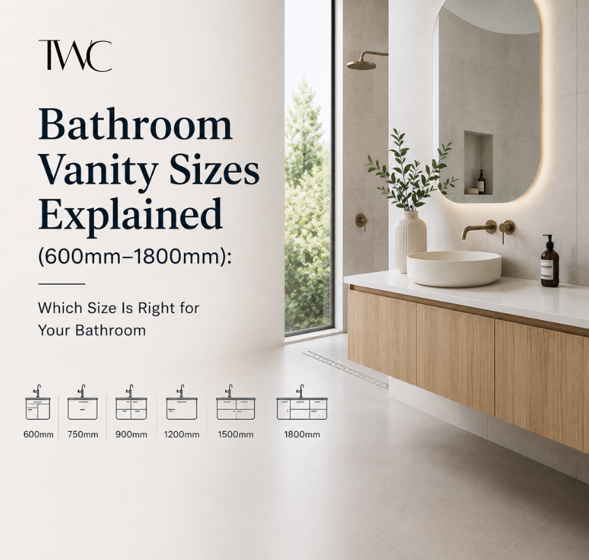 Bathroom Vanity Sizes Australia (600mm–1800mm): How to Choose the Perfect Size for Your Bathroom