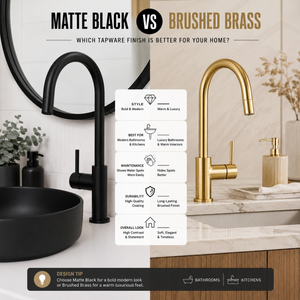 Matte Black Tapware Australia vs Brushed Brass: Which Finish Is Better?