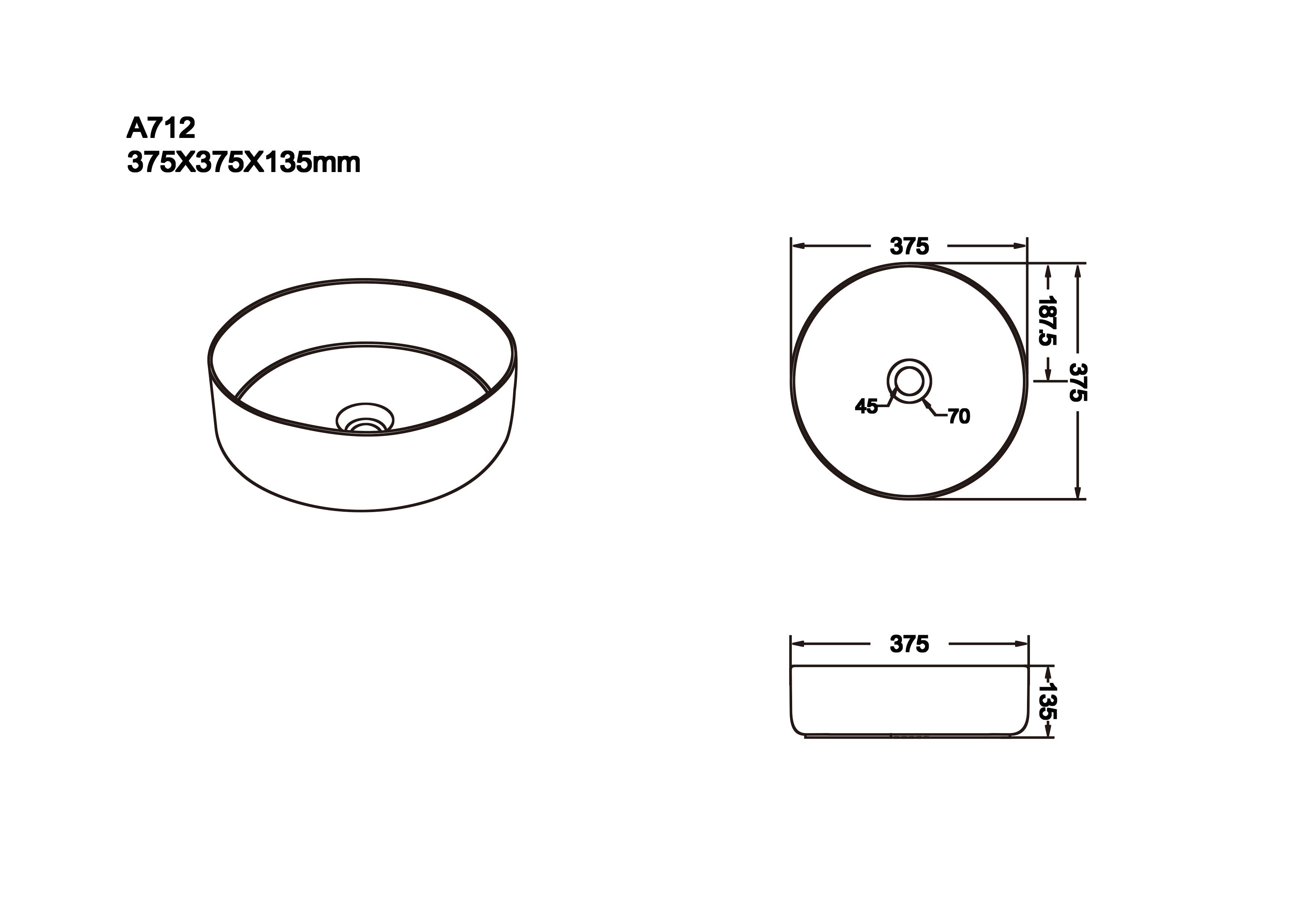 Color Plus Matte Green Basin Above Counter Basin(32mm Nonoverflow) 375*375*135mm