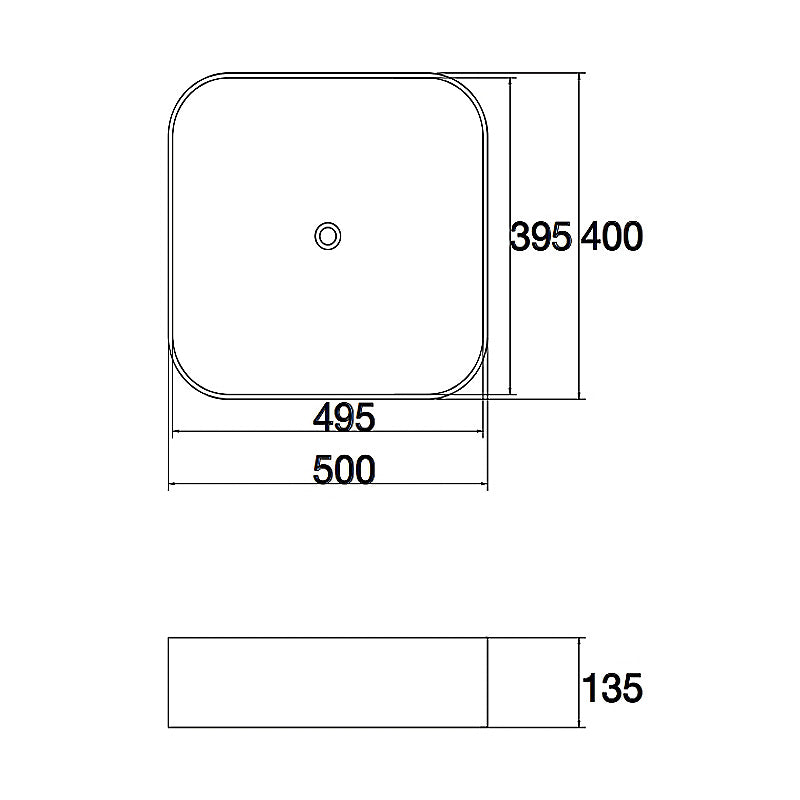 Gloss Above Counter Basin 500x400x135mm