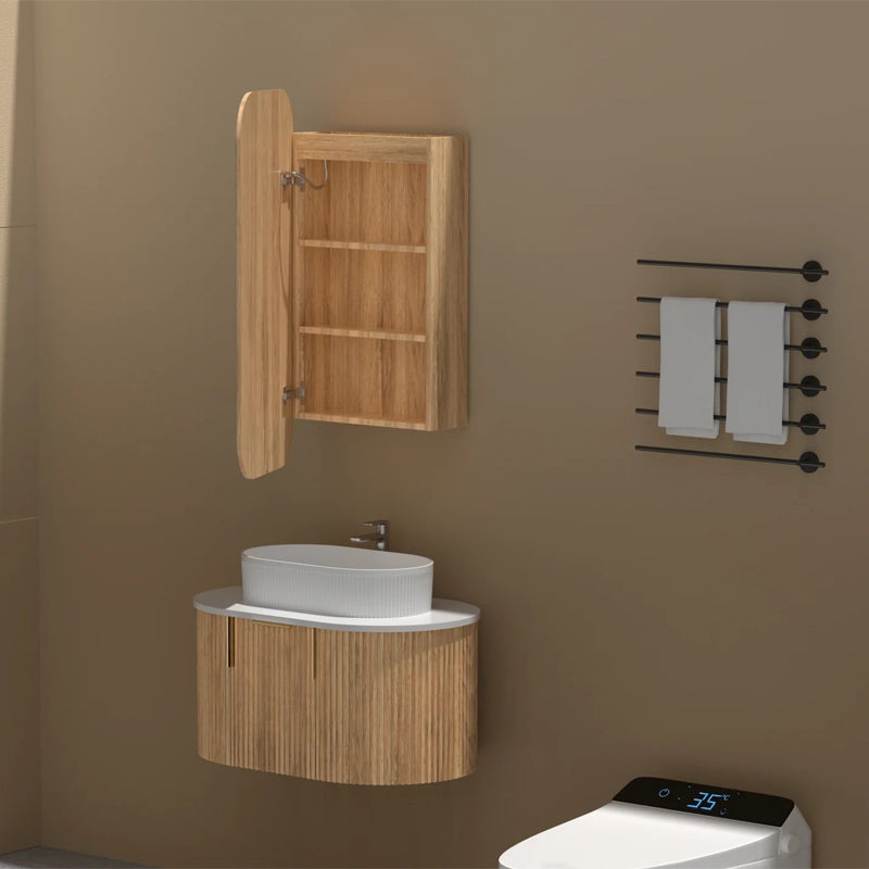Carysil Earls 450x900mm Walnut Squircle LED Shaving Cabinet