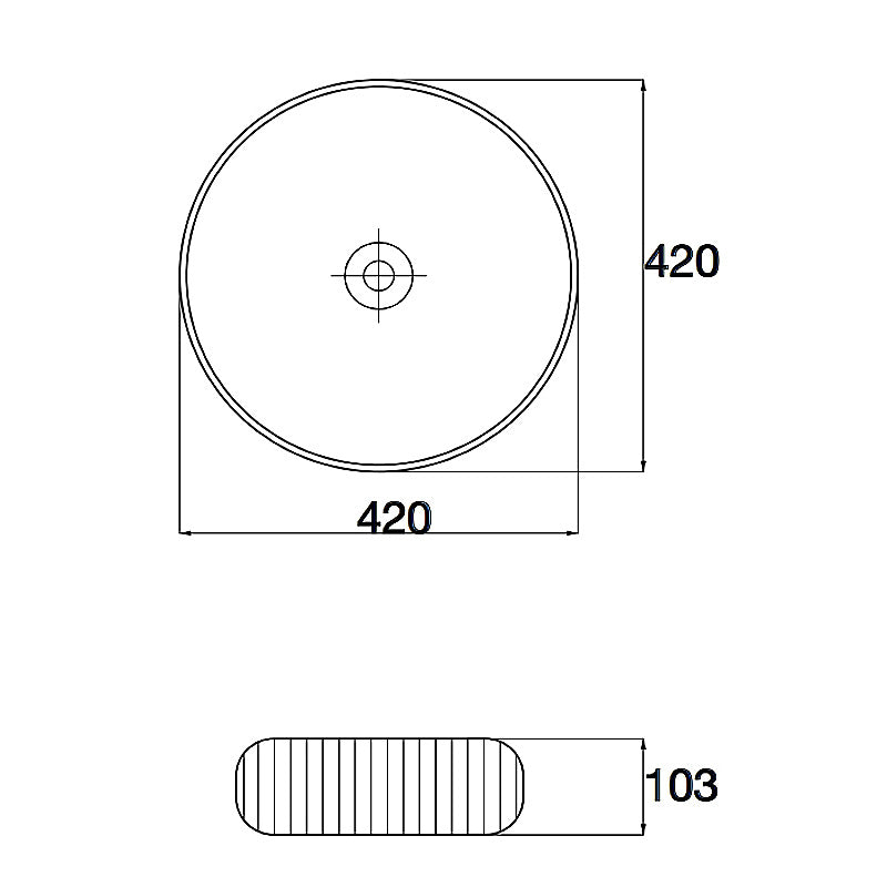 Gloss Abover Counter Basin 420x420x125mm