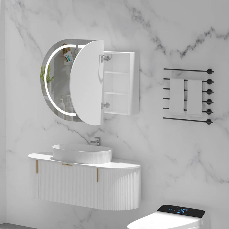 Carysil Mystic 1200x750mm Matte Oval LED Shaving Cabinet