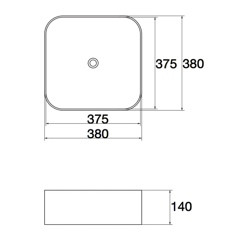 Gloss with Rim Above Counter Basin 385x385x140mm