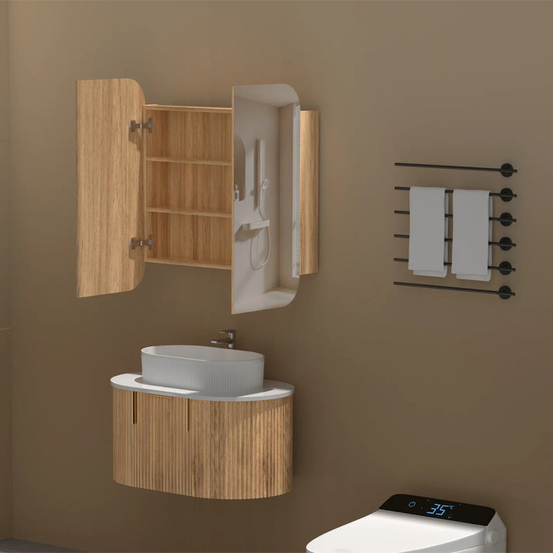Carysil 750x800mm Grand Walnut Shaving Cabinet