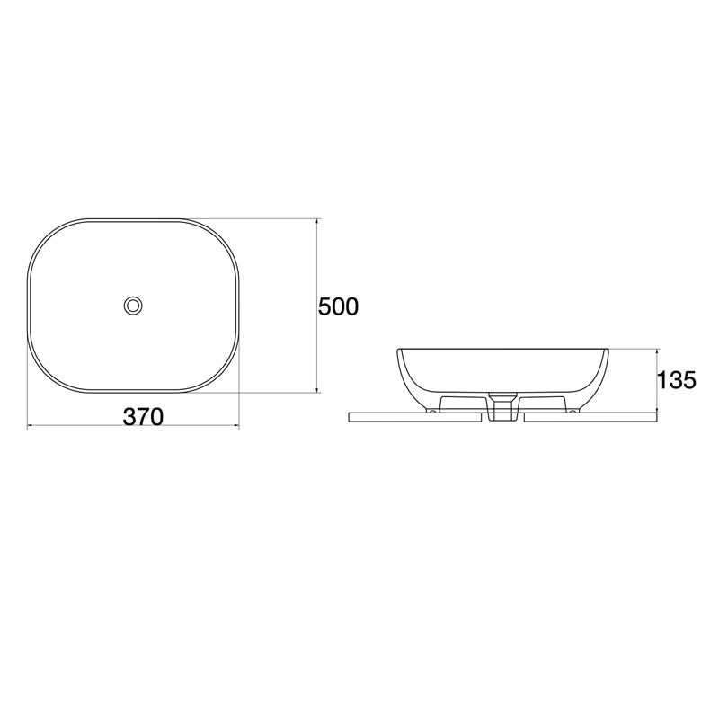 Gloss Above Counter Basin 500*370*135mm