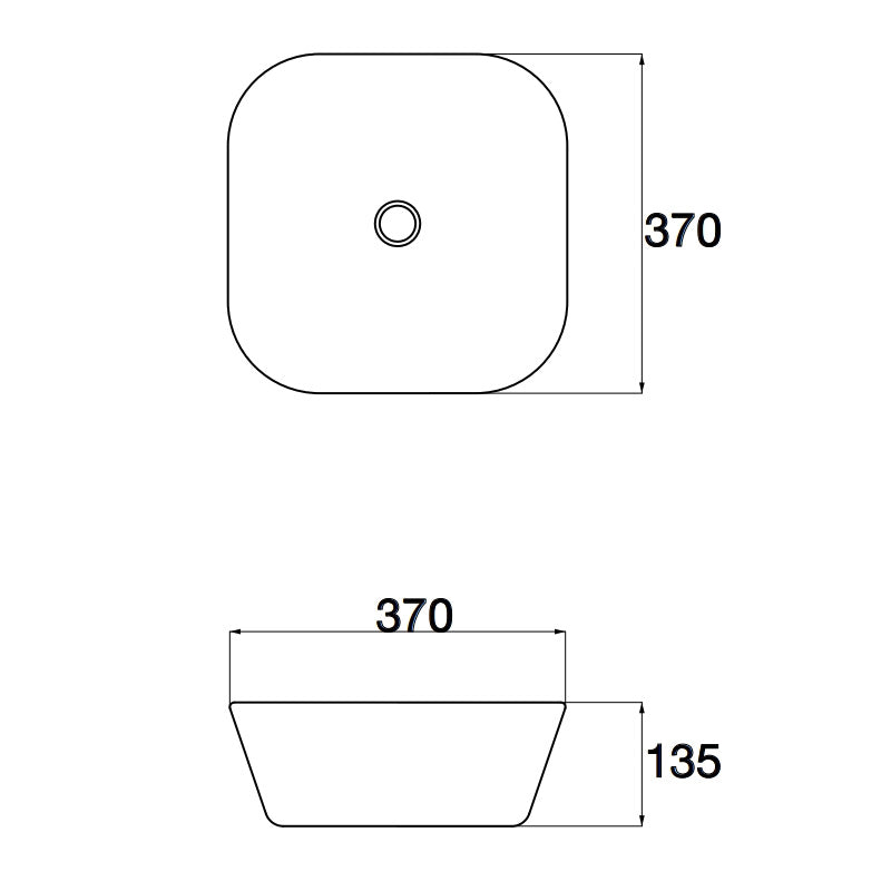 Gloss Above Counter Basin 370x370x135mm