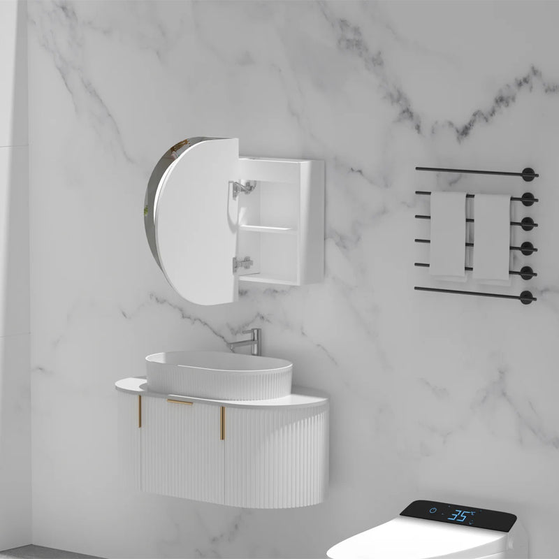 Carysil Mystic 900x600mm Matte Oval LED Shaving Cabinet