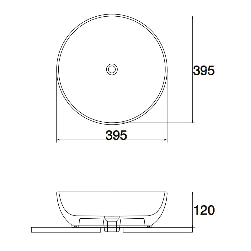 Matte Above Counter Basin 395x395x120mm