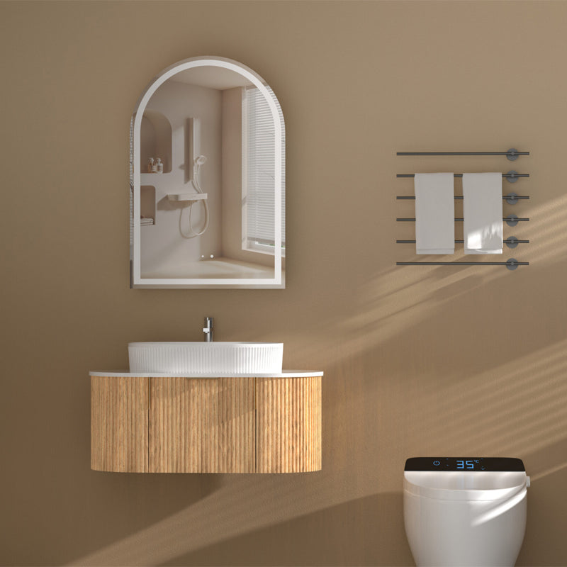 Carysil Imperial 600x900mm Walnut Arch LED Shaving Cabinet