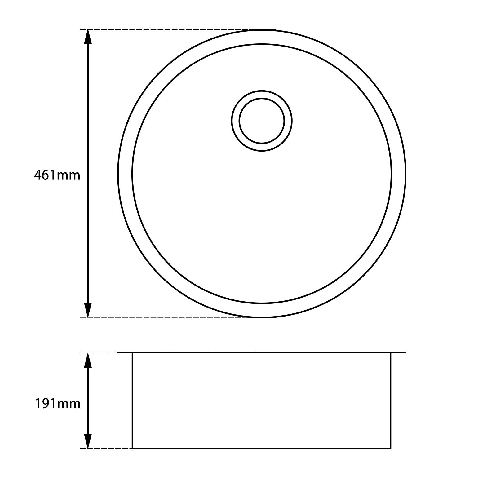 Granite Single Bowl Kitchen Sink 460mm