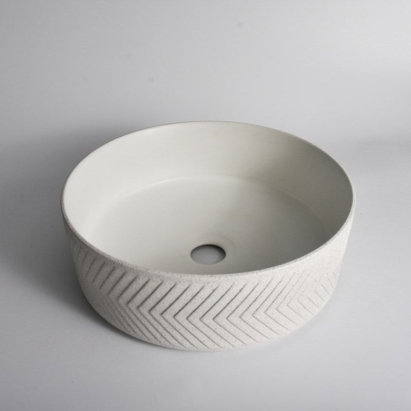 Textured Exterior& Matte Interior Above Counter Basin 365x365x120mm