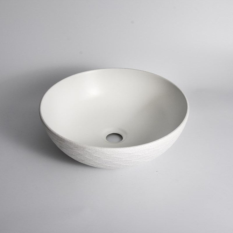 Textured Exterior & Matte Interior Above Counter Basin 395x395x120mm