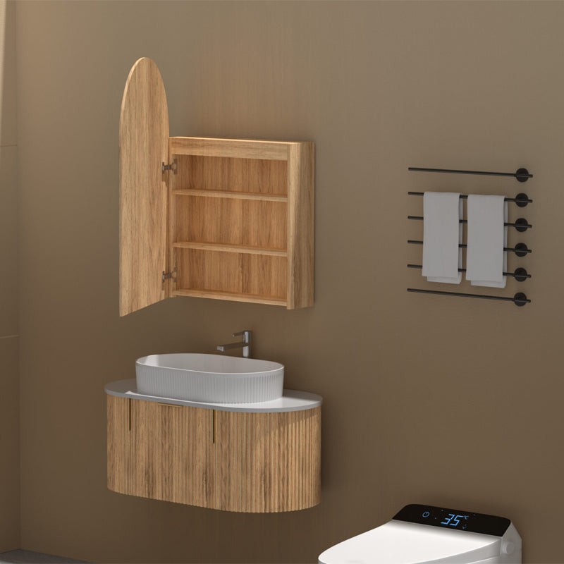 Carysil Imperial 600x900mm Walnut Arch Shaving Cabinet
