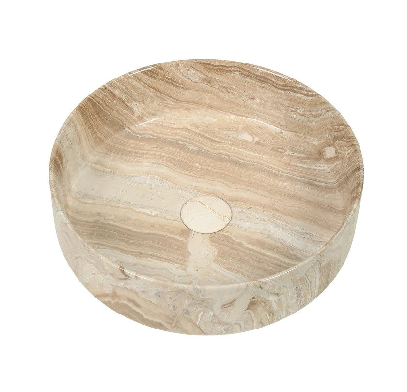 Stone - look Glossy Finish Above Counter Basin(32mm Nonoverflow) 405*405*130mm