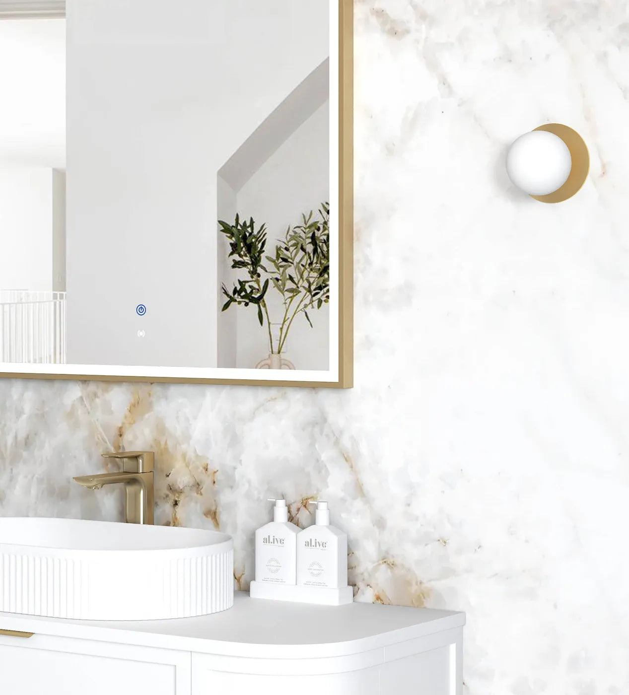 LED Archie 1500(H)x1000(W) Gold Metal Frame Mirror