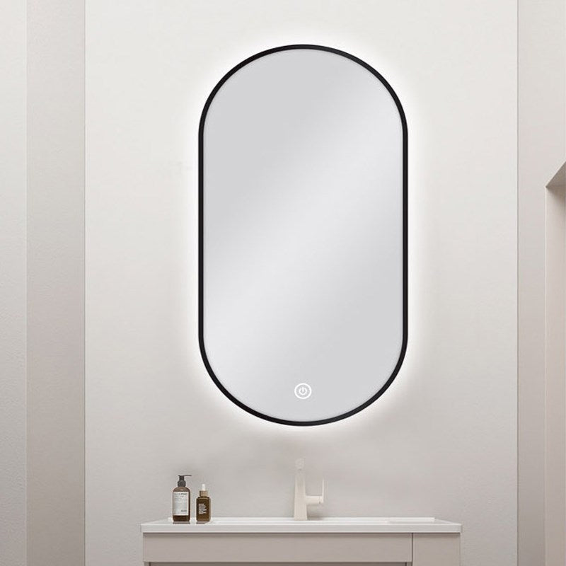 Carysil Oval 3 Color Lighting Framed Backlit LED Mirror Touch Sensor Switch Defogger Pad 450*900mm