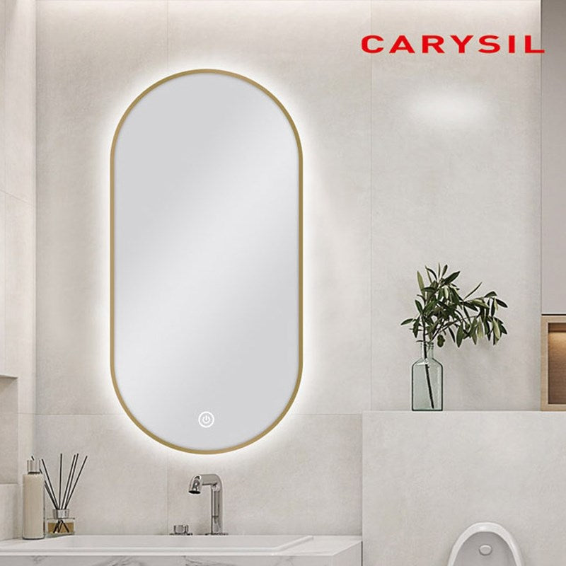 Carysil Oval 3 Color Lighting Framed Backlit LED Mirror Touch Sensor Switch Defogger Pad 450*900mm