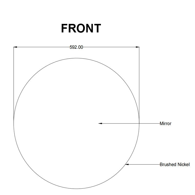 Carysil Round Gun Metal Framed Mirror 600mm