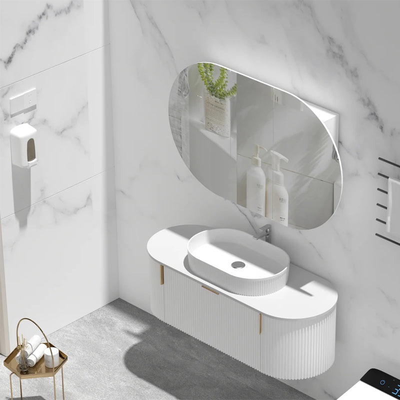 Carysil Mystic 1200x750mm Matte Oval Shaving Cabinet