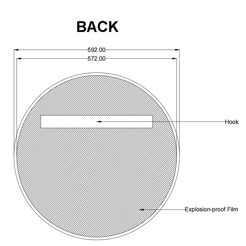 Carysil Round Gun Metal Framed Mirror 600mm
