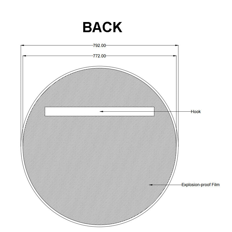 Carysil Round Gun Metal Framed Mirror 800mm