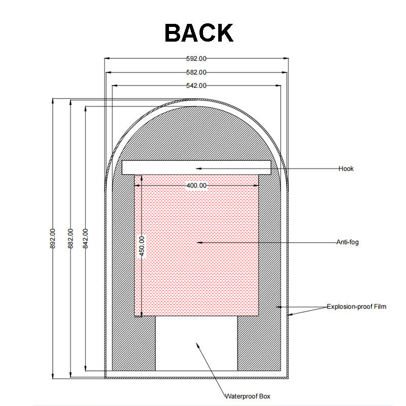Carysil Arch 3 Color Lighting Gun Metal Framed LED Mirror Touch Sensor Switch Defogger Pad 600*900mm