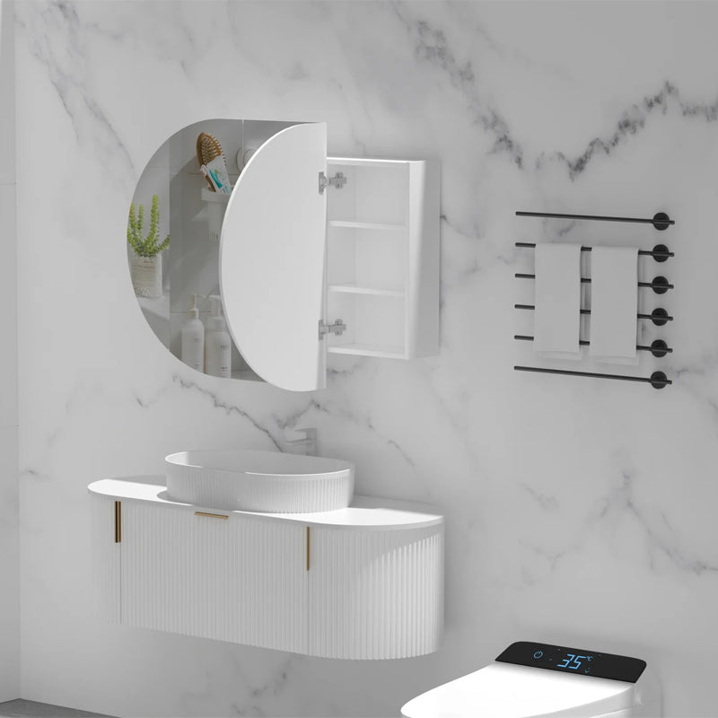Carysil Mystic 1200x750mm Matte Oval Shaving Cabinet