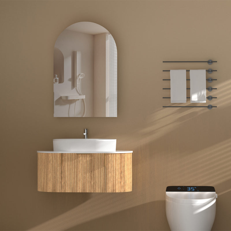 Carysil Imperial 600x900mm Walnut Arch Shaving Cabinet