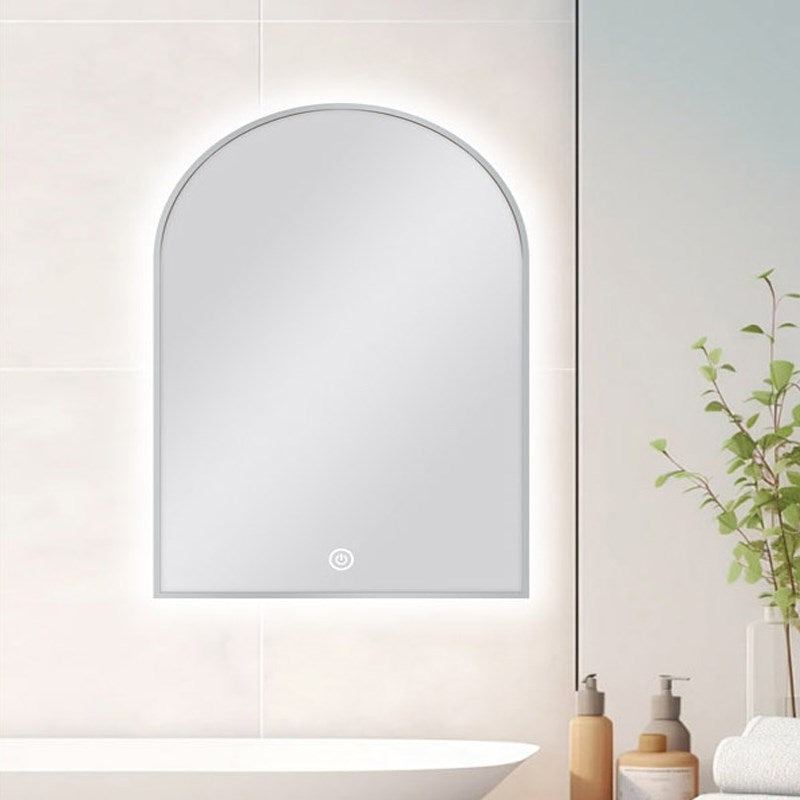Carysil Arch 3 Color Lighting Framed LED Mirror Touch Sensor Switch Defogger Pad 600*900mm