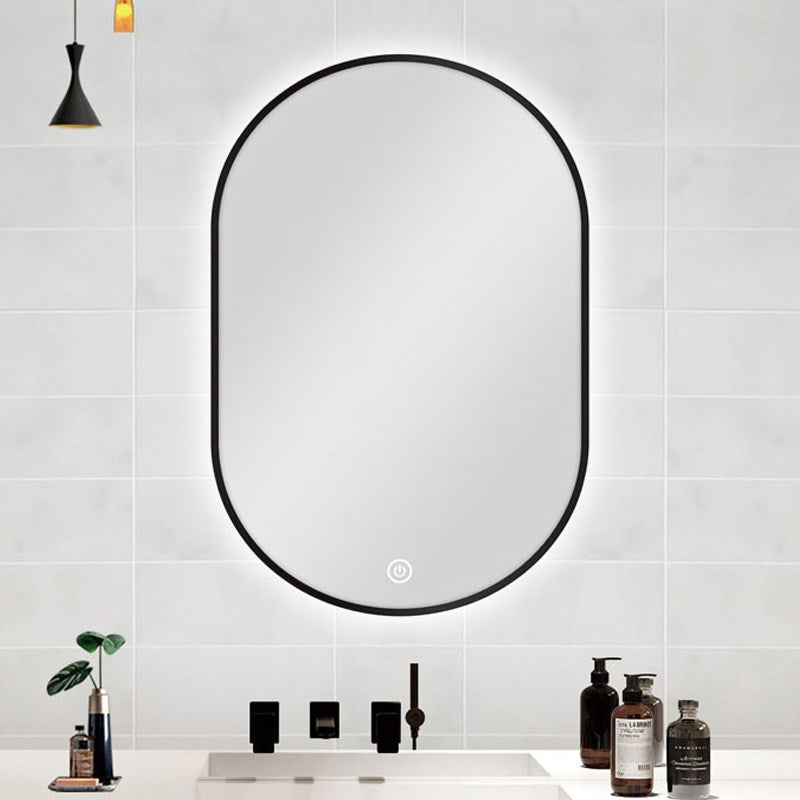 Carysil Oval 3 Color Lighting Framed Backlit LED Mirror Touch Sensor Switch Defogger Pad 600*900mm