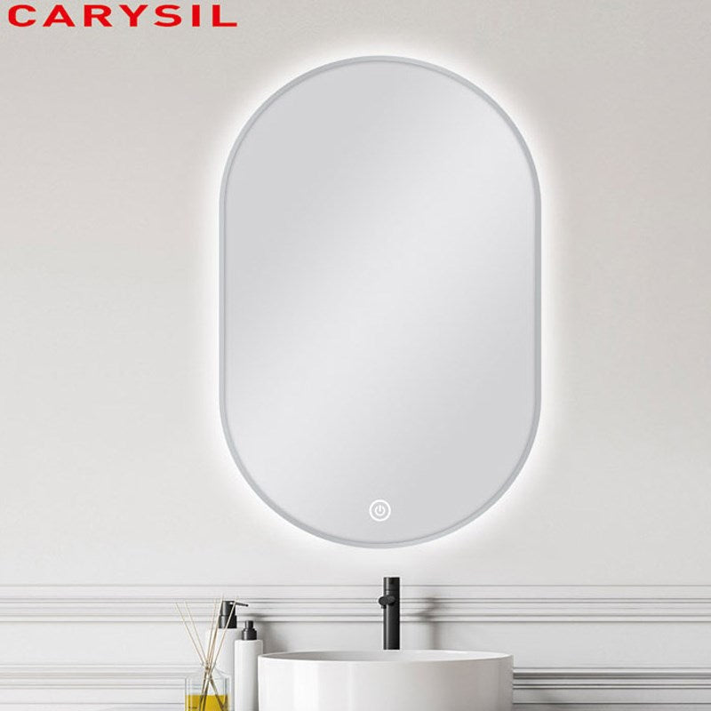 Carysil Oval 3 Color Lighting Framed Backlit LED Mirror Touch Sensor Switch Defogger Pad 600*900mm