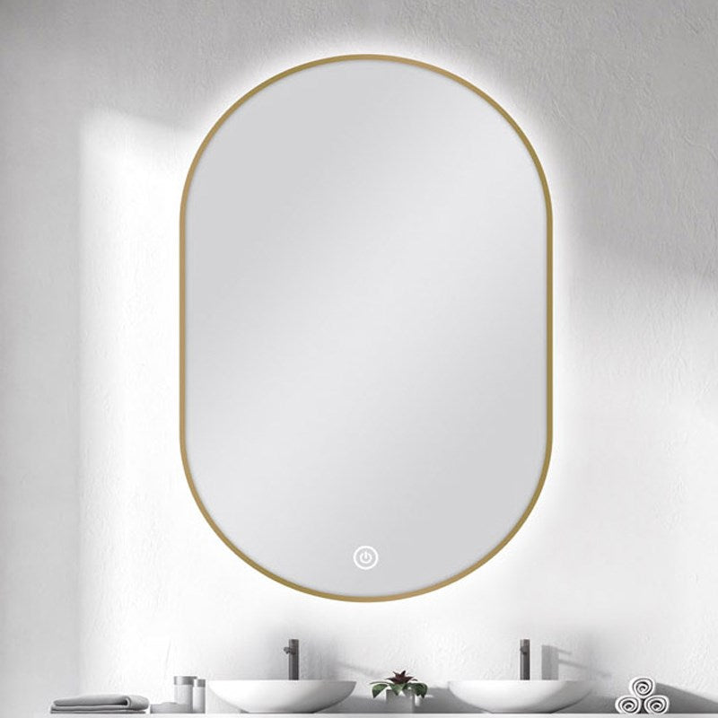 Carysil Oval 3 Color Lighting Framed Backlit LED Mirror Touch Sensor Switch Defogger Pad 600*900mm