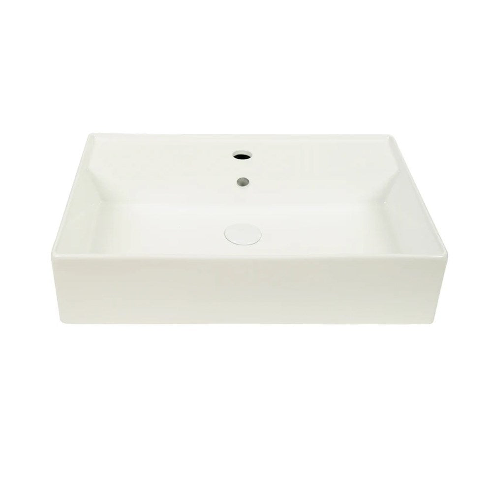 Gloss Wall Hung Basin(32mm Overflow+1 Tap Hole) 605*420*150mm