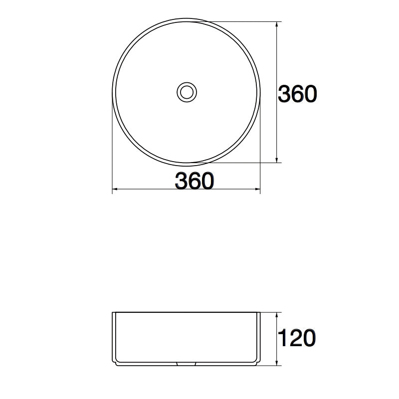 Carrara Matte Above Counter Basin 360x360x125mm