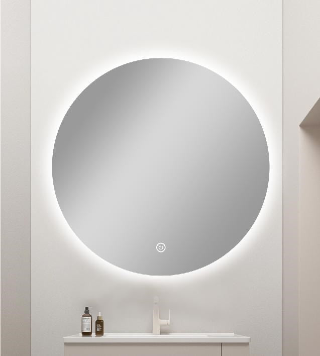 Carysil Round 3 Color Lighting Backlit LED Mirror Touch Sensor Switch Defogger Pad 750mm