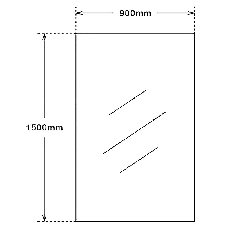 Pencil Edge Rectangle Plain Mirror 1500x900mm