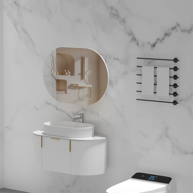 Carysil Mystic 900x600mm Matte Oval Shaving Cabinet