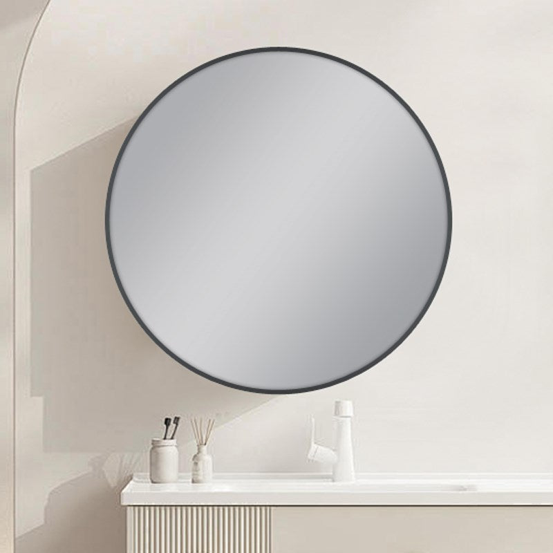 Carysil Round Gun Metal Framed Mirror 800mm