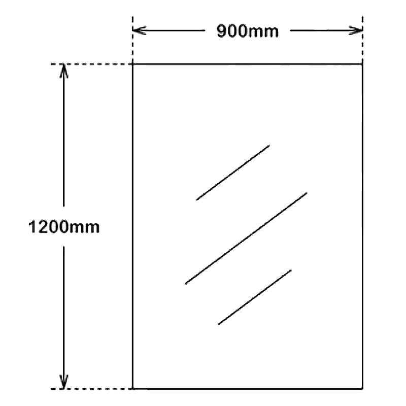 Bevel Edge Rectangle Plain Mirror 1290x900mm