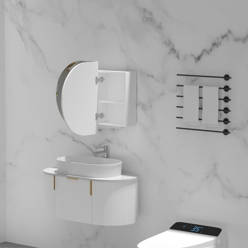 Carysil Mystic 900x600mm Matte Oval Shaving Cabinet