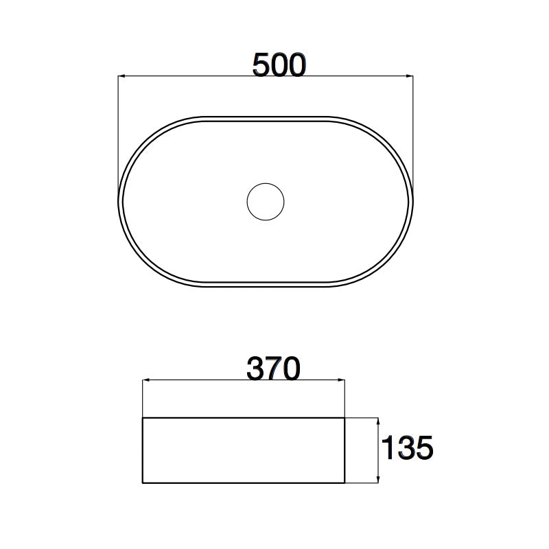 Gloss Above Counter Basin 500x370x135mm