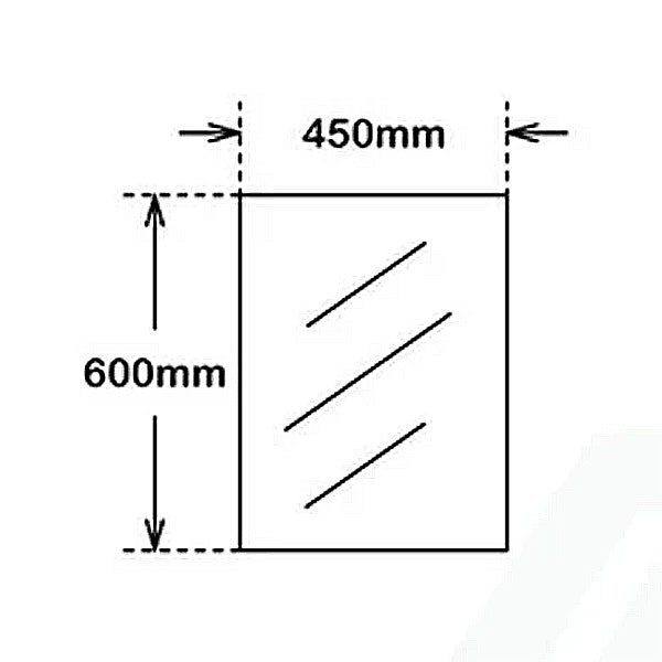 Pencil Edge Rectangle Plain Mirror 600x450mm