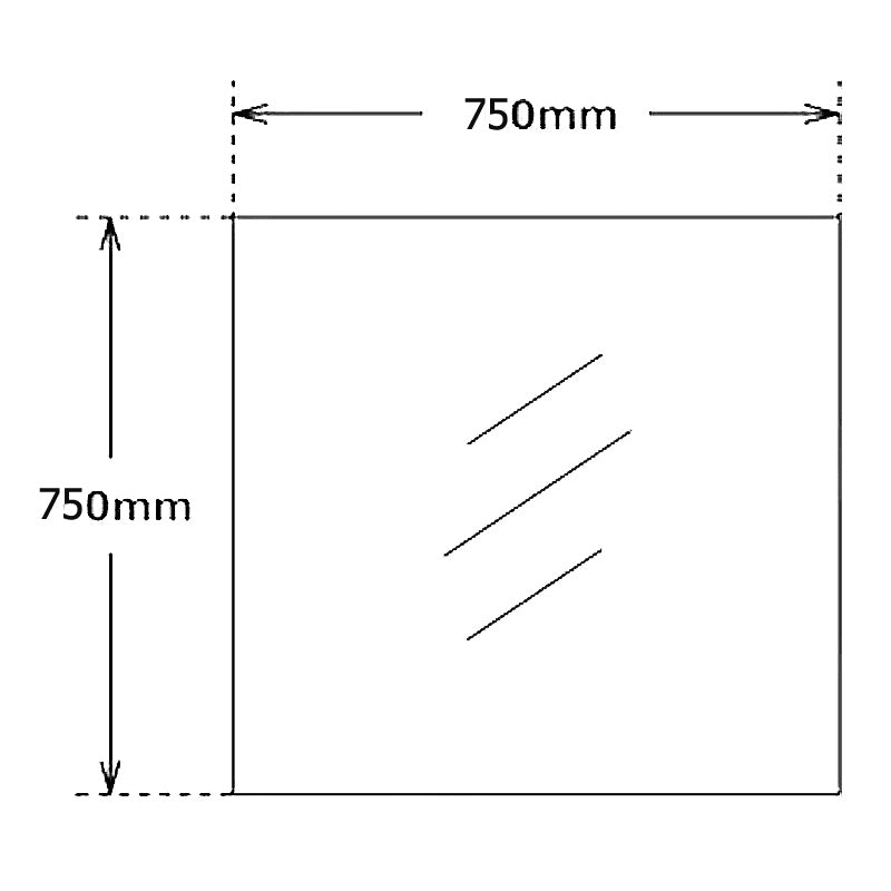 Pencil Edge Rectangle Plain Mirror 750x750mm