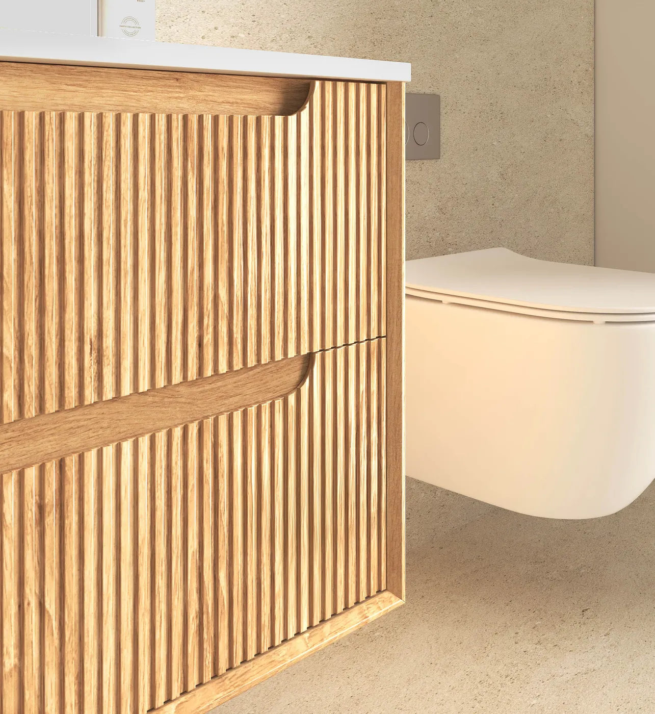 Byron Fluted 600mm Woodland Oak Wall Hung Vanity