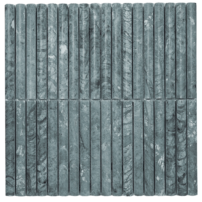 | Indian Green | Flute Mini Bamboo Honed 15x151x17 Sheet 305x305
