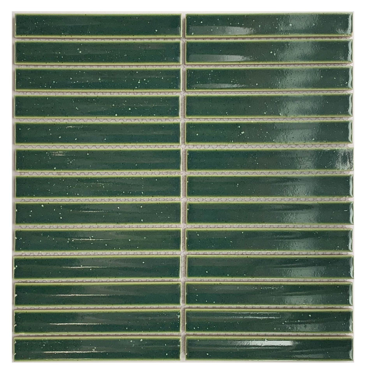 | Rakeen Concave Mosaic | Forest Gloss Sheet Size - 299x296mm Chip Size - 20x145mm