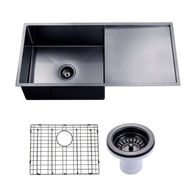 Gunmetal Stainless Steel PVD Single Bowl Kitchen Sink 960x450x230mm