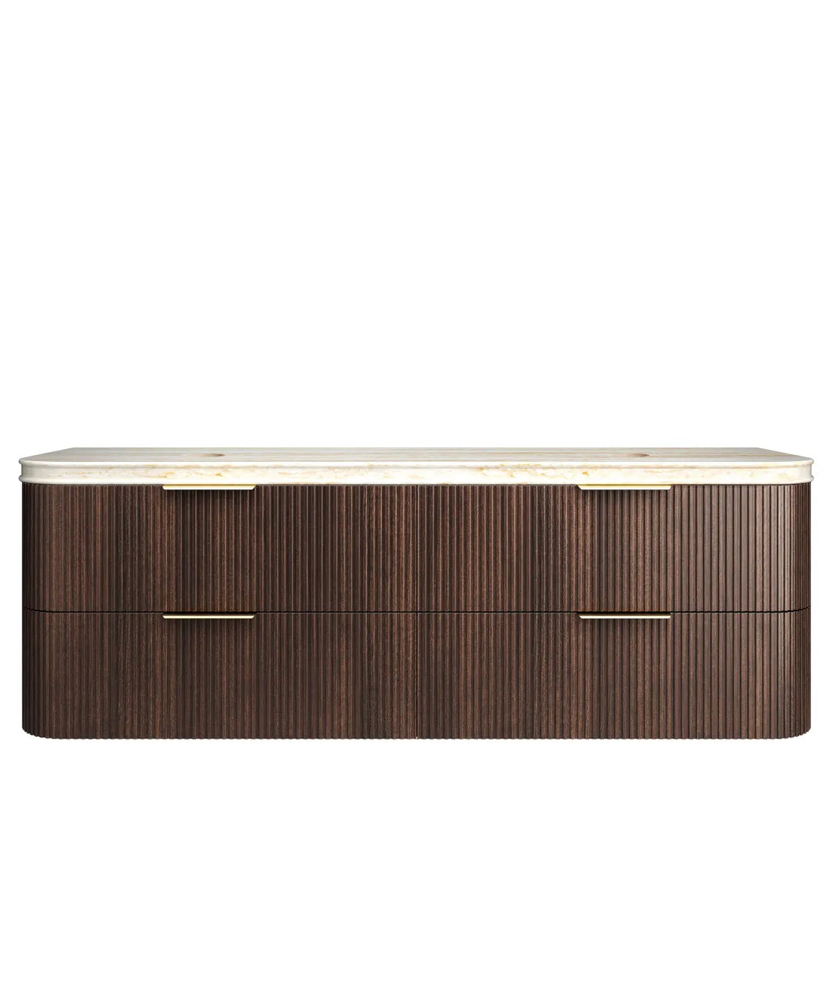 Havana Fluted 1800mm Sable Walnut Wall Hung Curve Vanity