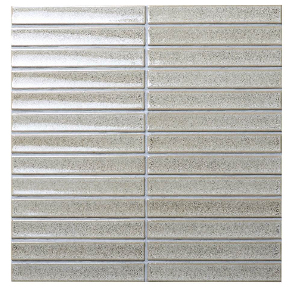 | Rakeen Concave Mosaic | Light Brown Gloss Sheet Size - 293x296mm Chip Size - 20x145mm